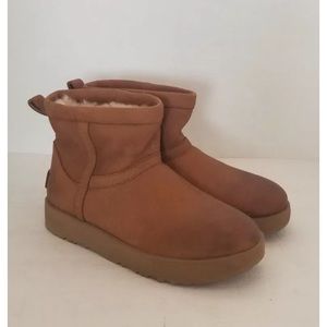 UGG Classic Mini Waterproof Leather Boots Size 7